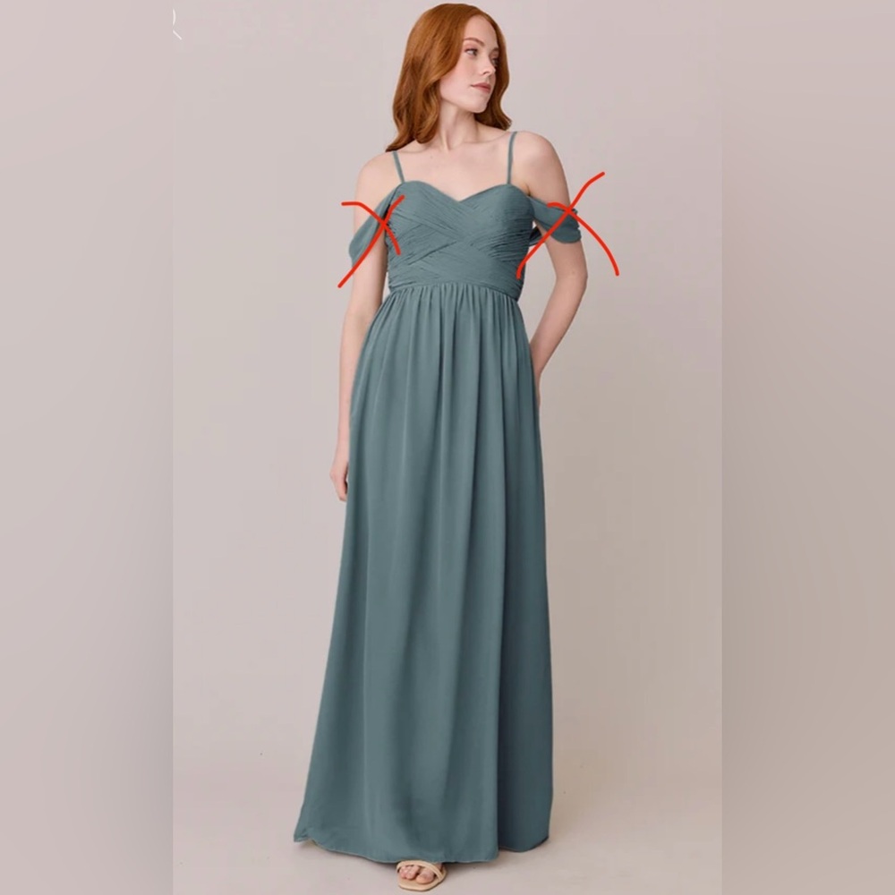 Revelry Kennedy maternity size 2 eucalyptus bridesmaids dress NO SLEEVES formal